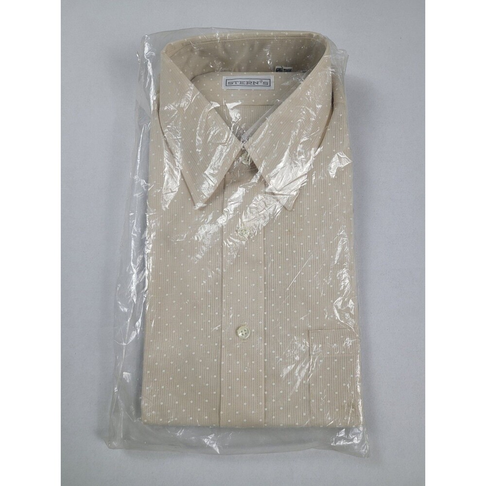 Sterns Button Shirt Dotted Disco USA Made 15-15 1/2 Medium? Vintage 80s 70s DS